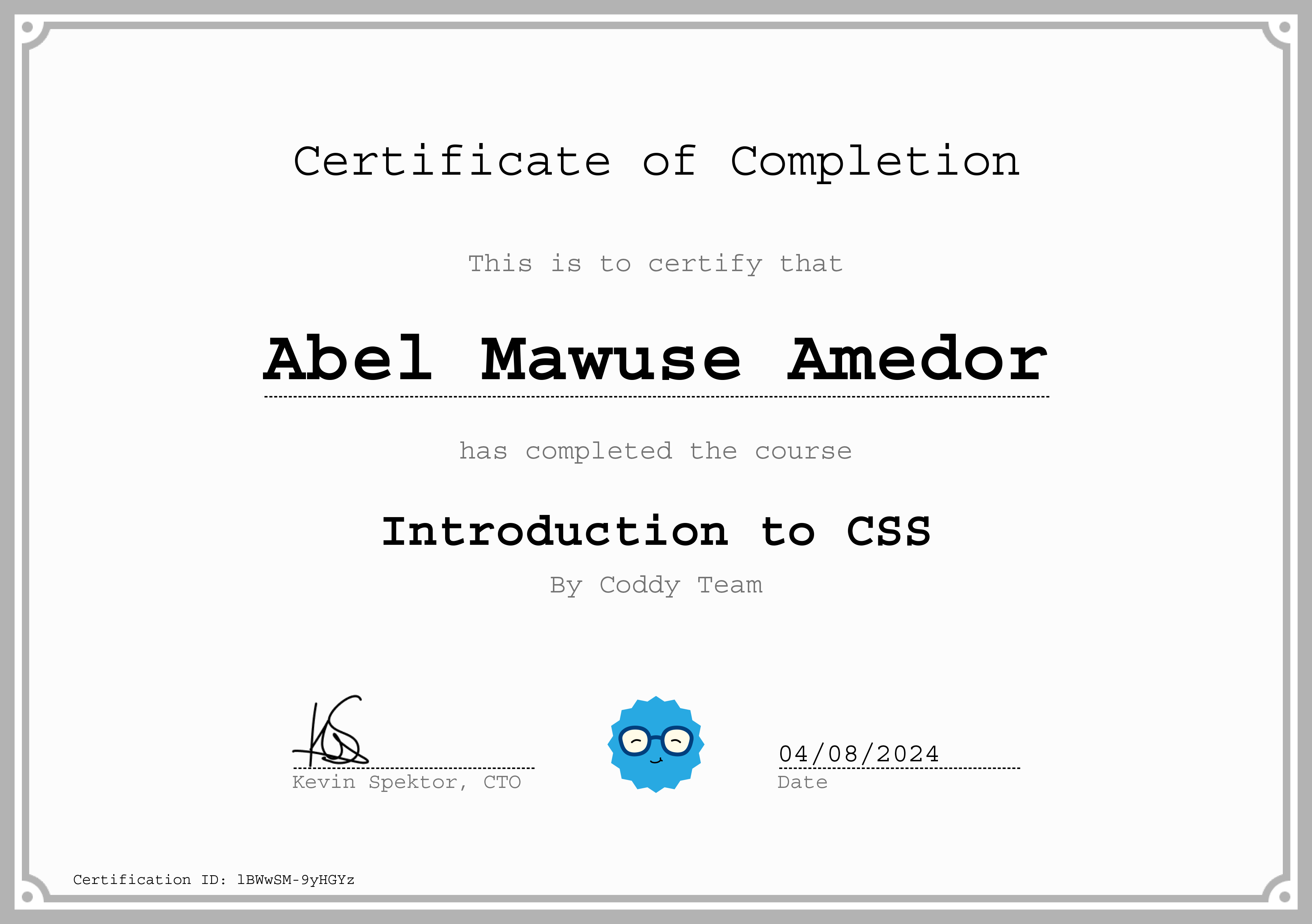 Css certificate